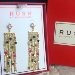 Rush Chandelier Jeweled Earrings in A Gold Tone